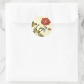 Mooi  Rood Rose Antiek Botanisch Ronde Sticker (Tas)