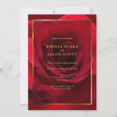 Mooi rood roségoud Lijst met foto bruiloft Kaart (Voorkant)