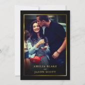 Mooi rood roségoud Lijst met foto bruiloft Kaart (Achterkant)