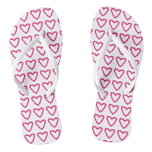 Mooi Rood Roze Hart van Harten FlipFlops Teenslippers (Voetbed)