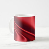 Mooi rood satin koffiemok (Voorkant links)