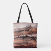 Mooi Rood Sinaasappel Marmer met Rozen Tote Bag (Achterkant)