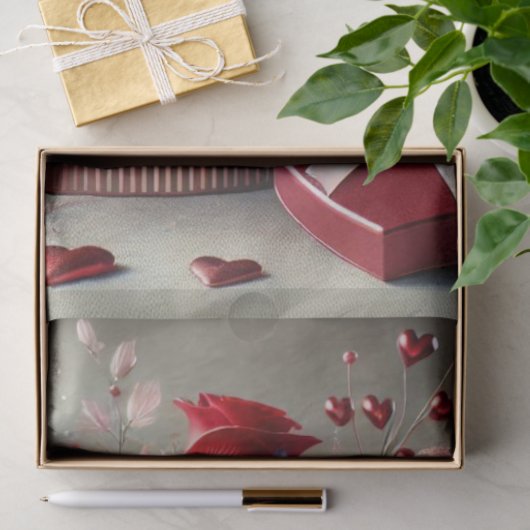 Mooi Roos Bloemen Valentijnen Dag Tissue Papier (Geschenk)