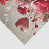 Mooi Roos Bloemen Valentijnen Dag Tissue Papier (Detail)