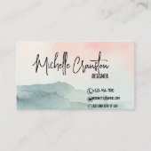 Mooi Roos Blush en Groene Waterverf Visitekaartje (Voorkant)