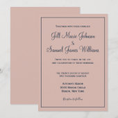 Mooi Roos en blauw huwelijk Kaart (Voorkant / Achterkant)