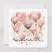 Mooi Roos gekleurd Waterverf hart Feestdagenkaart (Achterkant)