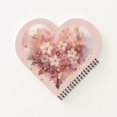 Mooi Roos gekleurd Waterverf hart Notitieboek (Achterkant)