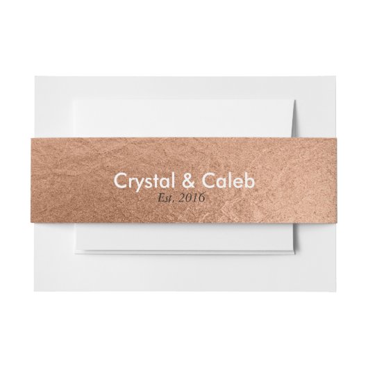 Mooi Roos Gold-effect Uitnodigingen Wikkel (Voorkant Voorbeeld)