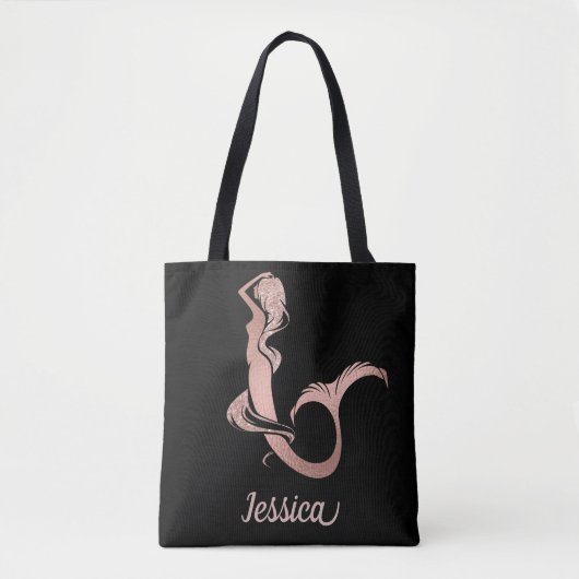 Mooi Roos Goud gepersonaliseerd Tote Bag (Voorkant)