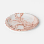 Mooi Roos Gouden Sparkle Marmeren Patroon Papieren Bordje (Gekanteld)