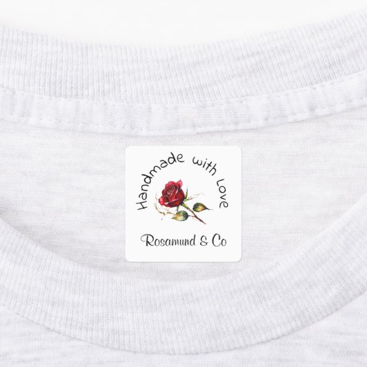 Mooi Roos handgemaakt met liefde gepersonaliseerd Labels (Aangebracht)