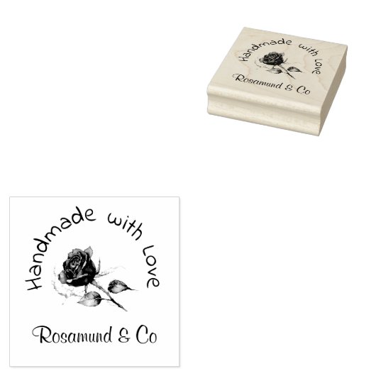 Mooi Roos handgemaakt met liefde gepersonaliseerd Rubberstempel (Gestempeld)