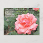 Mooi Roos in Bloom briefkaart w / Lincoln quote (Voorkant)