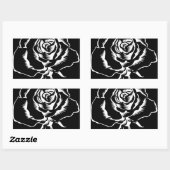 Mooi roos in zwart wit rechthoekige sticker (Vel)