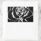Mooi roos in zwart wit rechthoekige sticker (Tas)