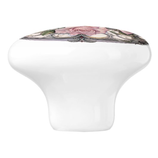 Mooi Roos Keramische Knop (Zijkant)