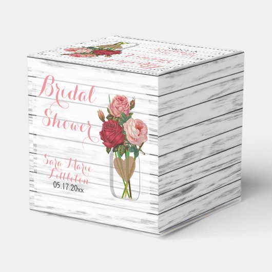 Mooi Roos Mason Jar Vrijgezellenfeest Bedankdoosjes (Achterkant)