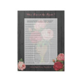 Mooi Roos Mason Jar Vrijgezellenfeest Game Notitieblok (Linkerzijde)