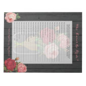 Mooi Roos Mason Jar Vrijgezellenfeest Game Notitieblok (Voorkant)