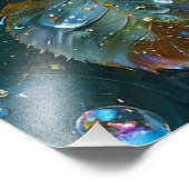 Mooi roos met waterdruppels foto afdruk (Hoek)