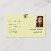 Mooi Roos Plain Pastel Beige met Logo en foto Visitekaartje (Achterkant)