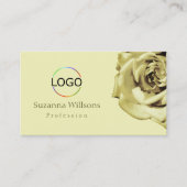 Mooi Roos Plain Pastel Beige met Logo en foto Visitekaartje (Voorkant)