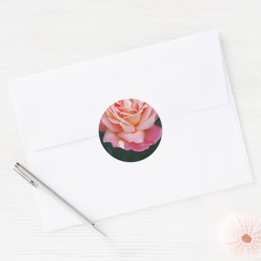 Mooi Roos Ronde Sticker (Envelop)