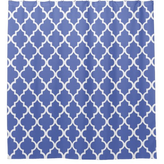 Mooi Royal Blue Quatrefoil-patroon Douchegordijn (Voorkant)
