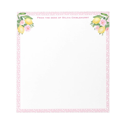 Mooi Roze Amalfi Citroenen | Van Mijn Bureau Notitieblok (Voorkant)
