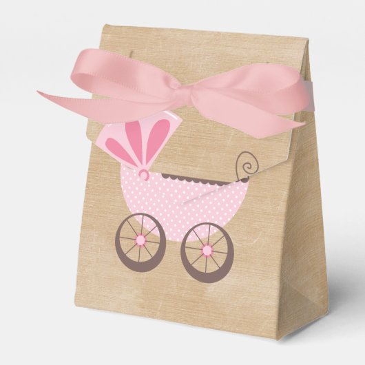 Mooi Roze Baby Carriage Baby shower Bedankdoosjes (Voorkant Zijde)