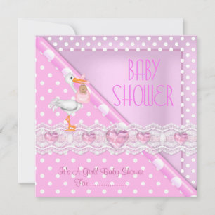 Mooi Roze Baby Shower Meisje Baby Stippen Kaart