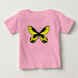 Mooi roze baby T-shirt met gele vlindergrafiek 