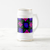 Mooi roze bloemen patroon bierpul (Voorkant rechts)