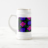Mooi roze bloemen patroon bierpul (Links)