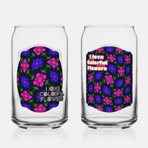 Mooi roze bloemen patroon blikvorm glas