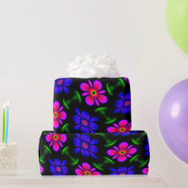 Mooi roze bloemen patroon cadeaupapier