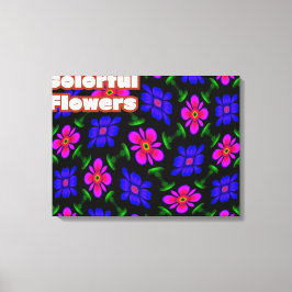 Mooi roze bloemen patroon canvas afdruk