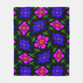 Mooi roze bloemen patroon fleece deken (Voorkant)