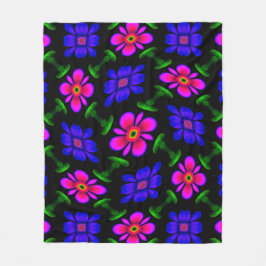 Mooi roze bloemen patroon fleece deken