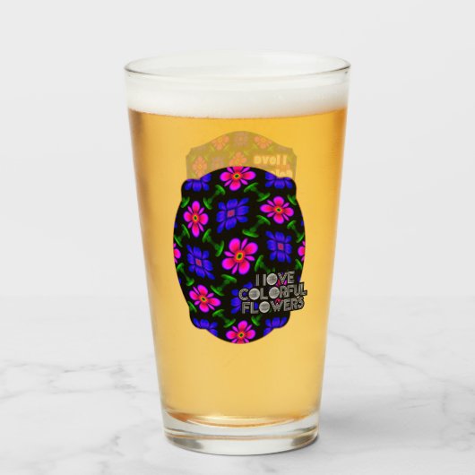 Mooi roze bloemen patroon glas (Voorkant gevuld)