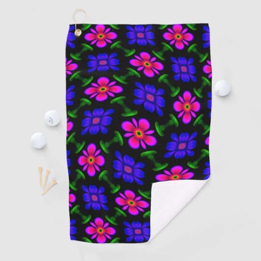 Mooi roze bloemen patroon golfhanddoek (Insitu)