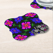 Mooi roze bloemen patroon kartonnen onderzetters (Gekanteld)