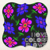 Mooi roze bloemen patroon kartonnen onderzetters (Voorkant)