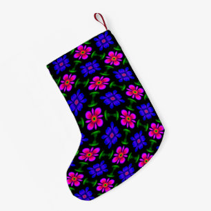 Mooi roze bloemen patroon kleine kerstsok