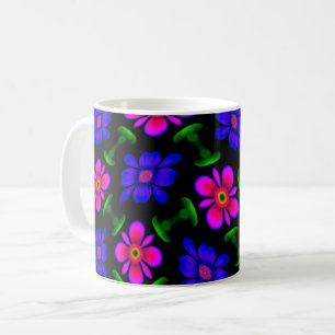 Mooi roze bloemen patroon koffiemok