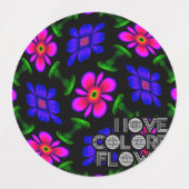 Mooi roze bloemen patroon labels (Design 1)
