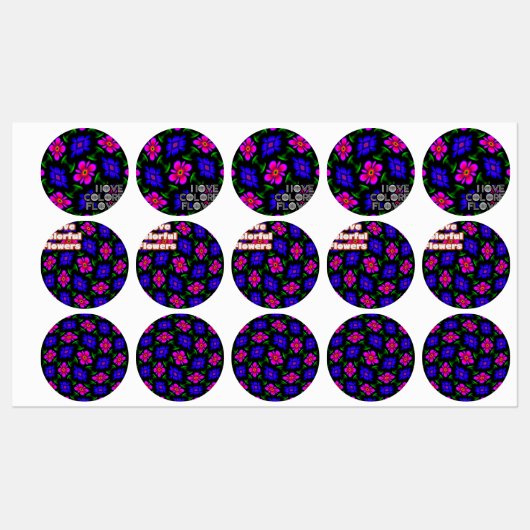 Mooi roze bloemen patroon labels (Vel)