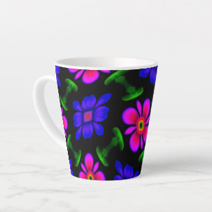 Mooi roze bloemen patroon latte mok