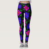 Mooi roze bloemen patroon leggings (Voorkant)